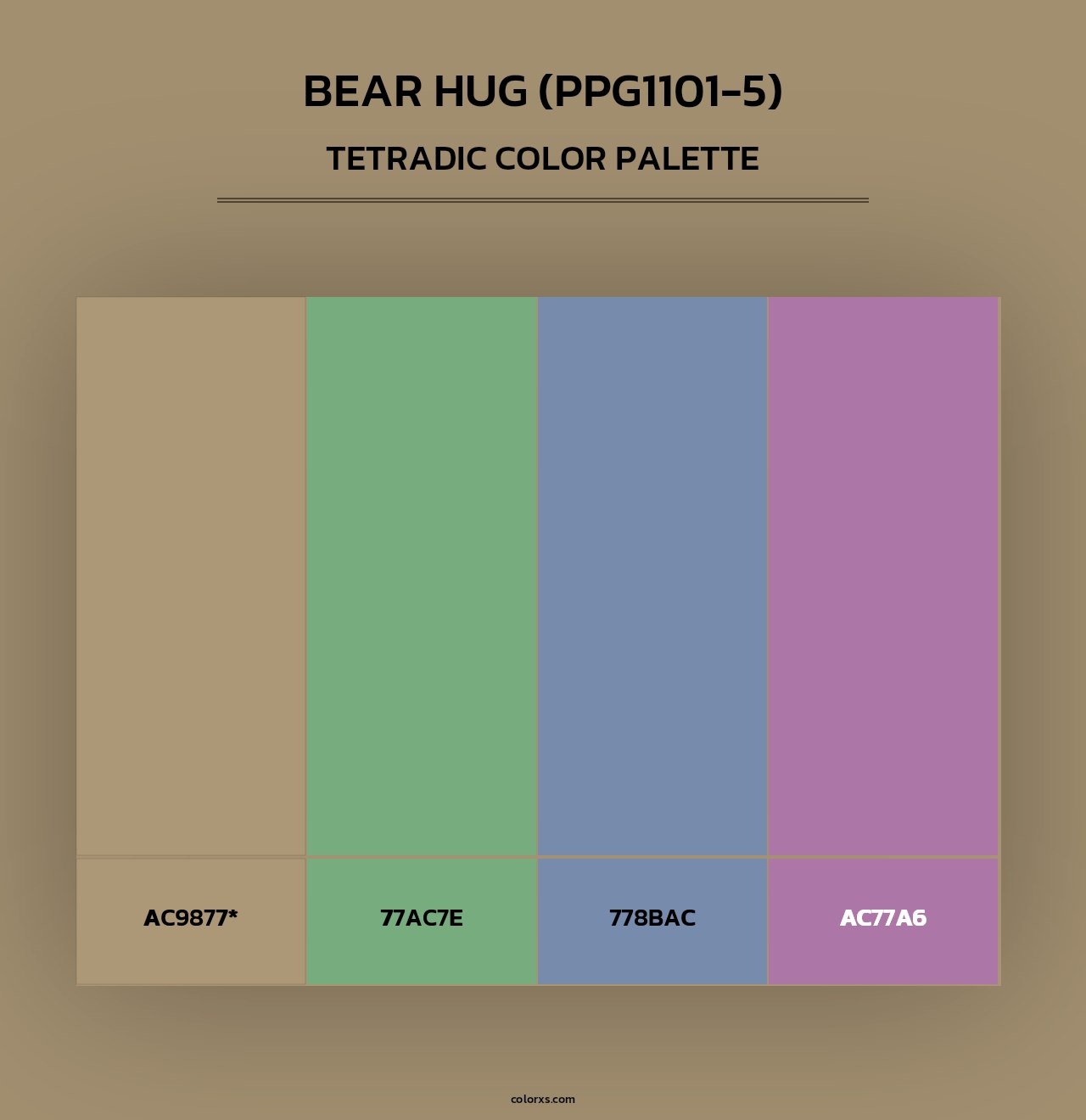Bear Hug (PPG1101-5) - Tetradic Color Palette