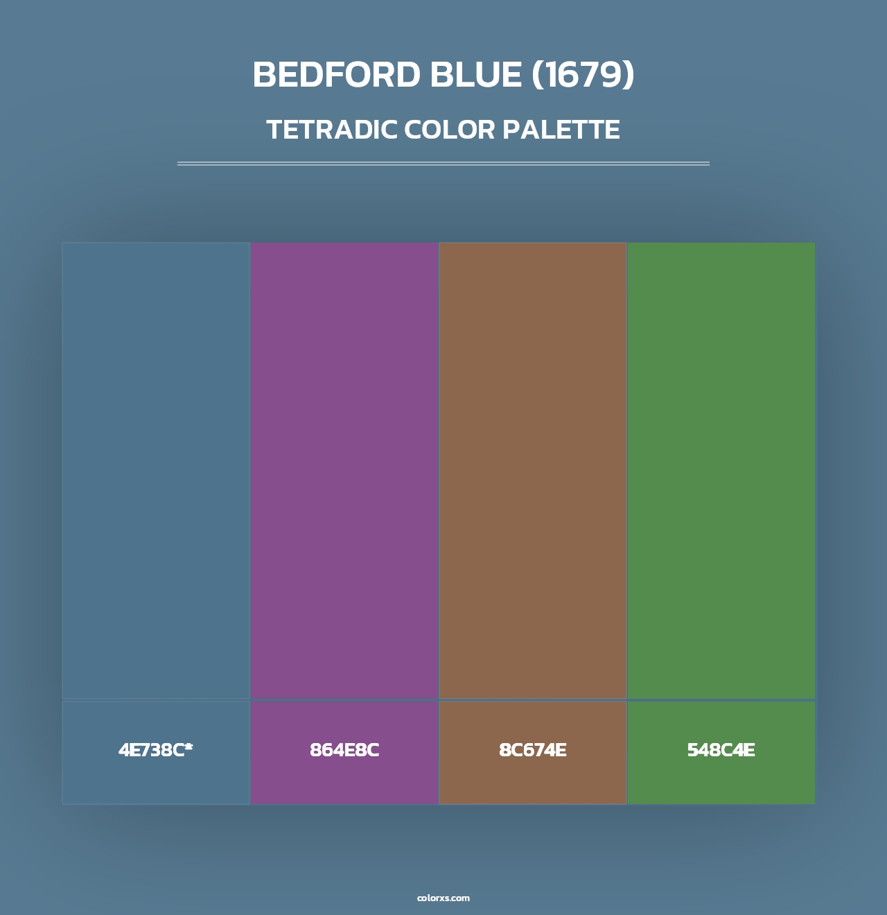 Bedford Blue (1679) - Tetradic Color Palette