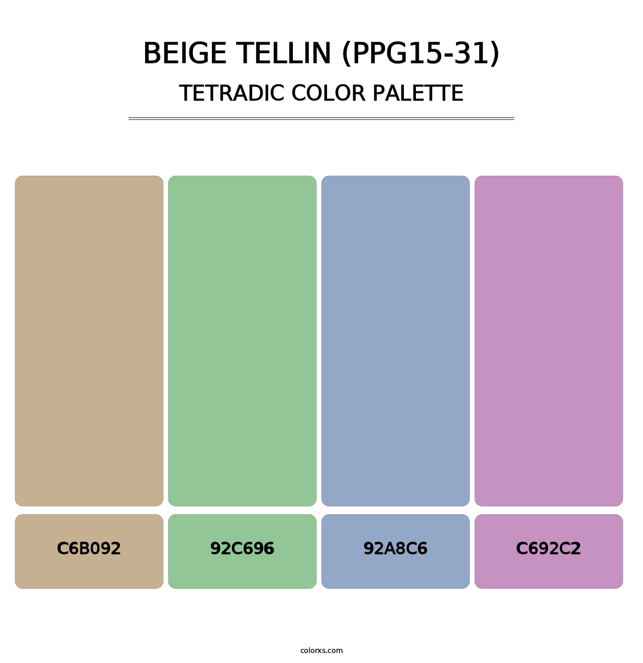 Beige Tellin (PPG15-31) - Tetradic Color Palette