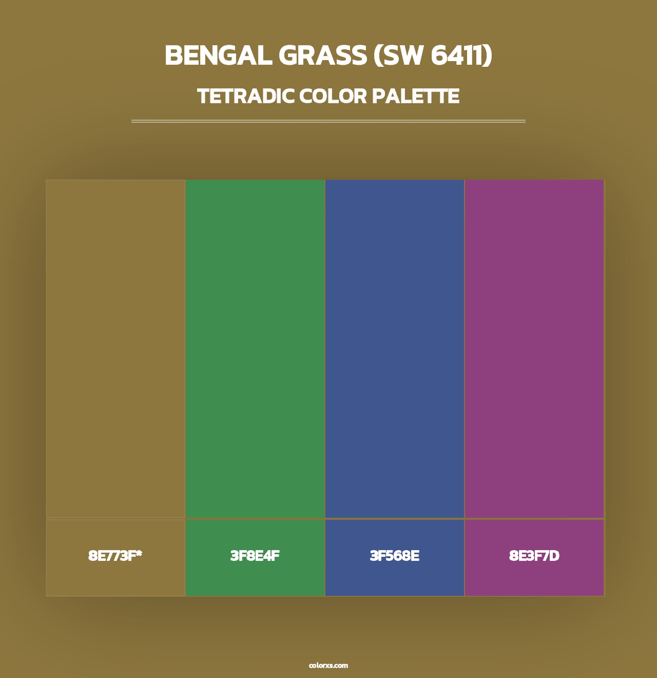 Bengal Grass (SW 6411) - Tetradic Color Palette
