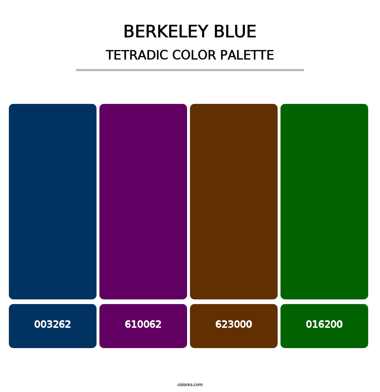 Berkeley Blue - Tetradic Color Palette