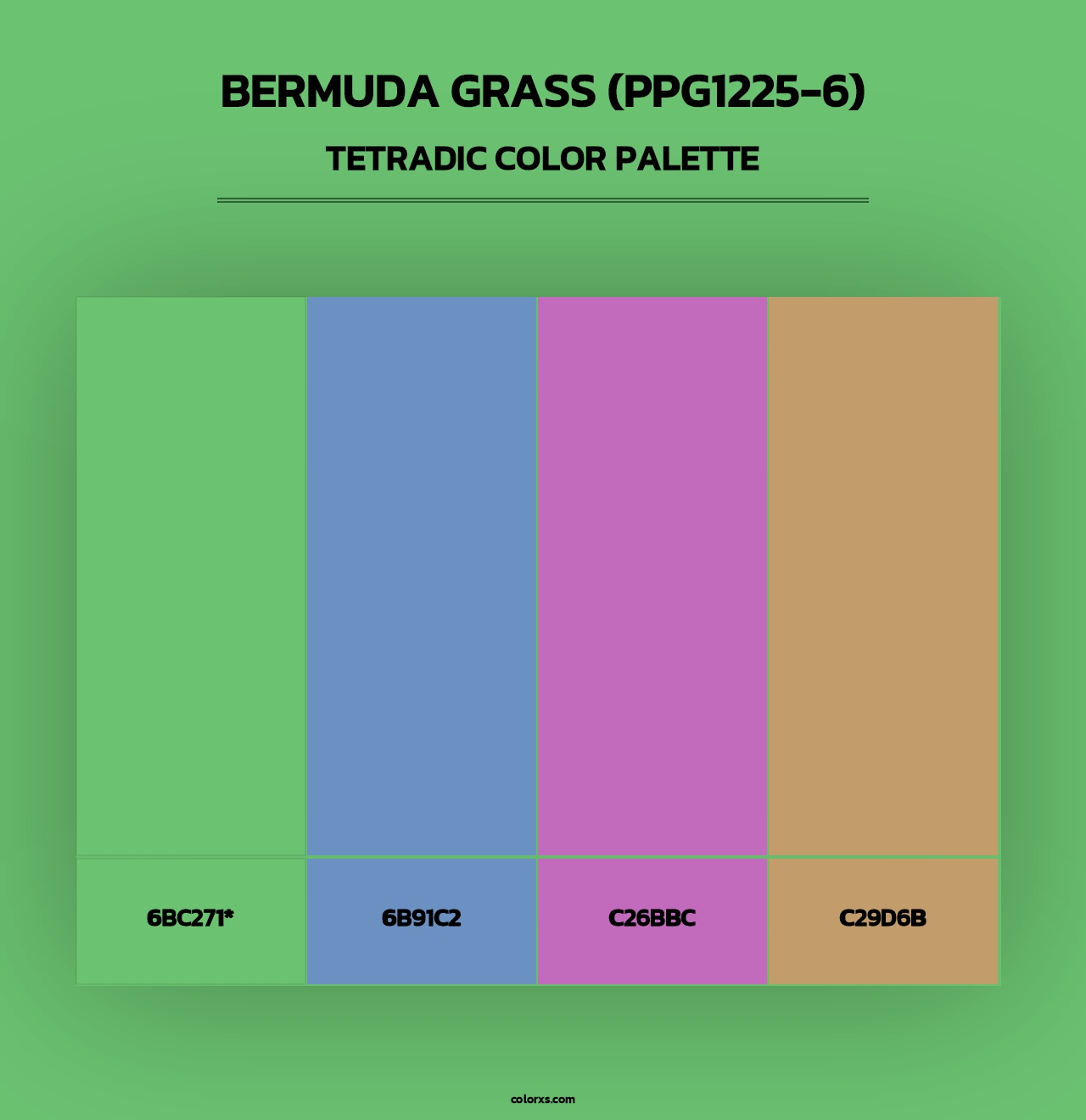 Bermuda Grass (PPG1225-6) - Tetradic Color Palette