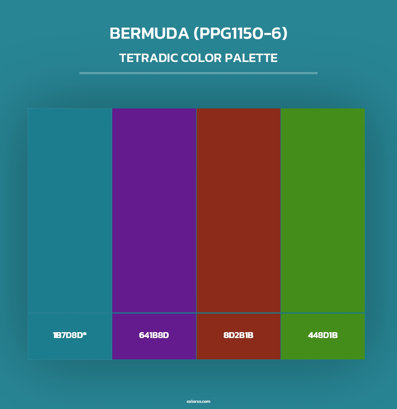 Bermuda (PPG1150-6) - Tetradic Color Palette