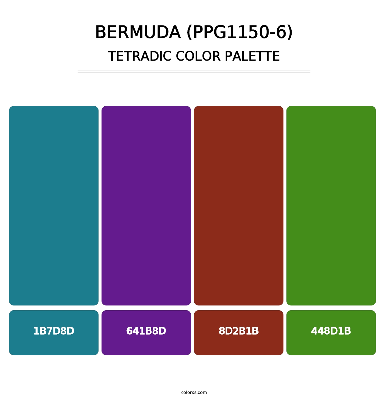 Bermuda (PPG1150-6) - Tetradic Color Palette