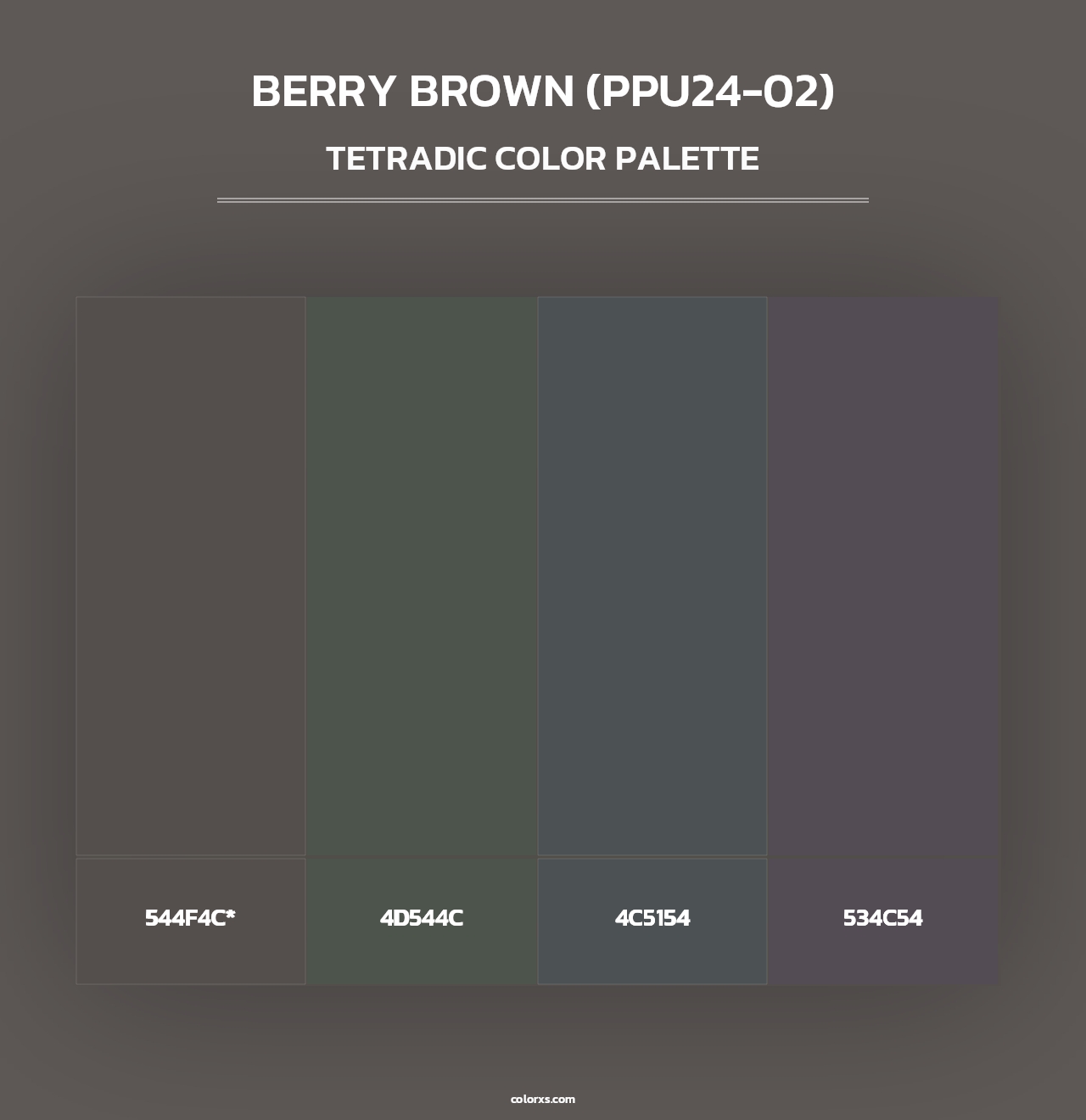 Berry Brown (PPU24-02) - Tetradic Color Palette