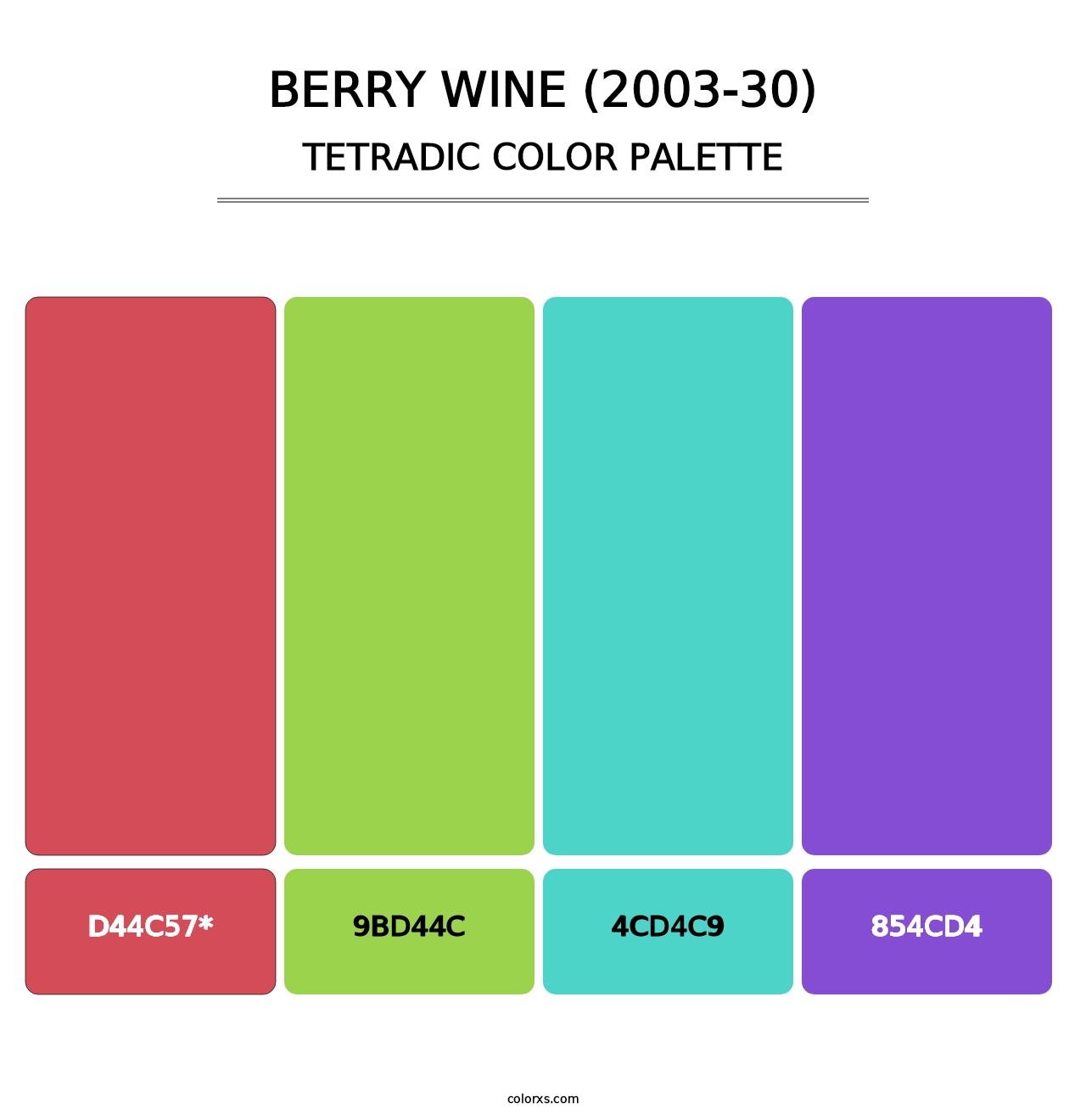 Berry Wine (2003-30) - Tetradic Color Palette
