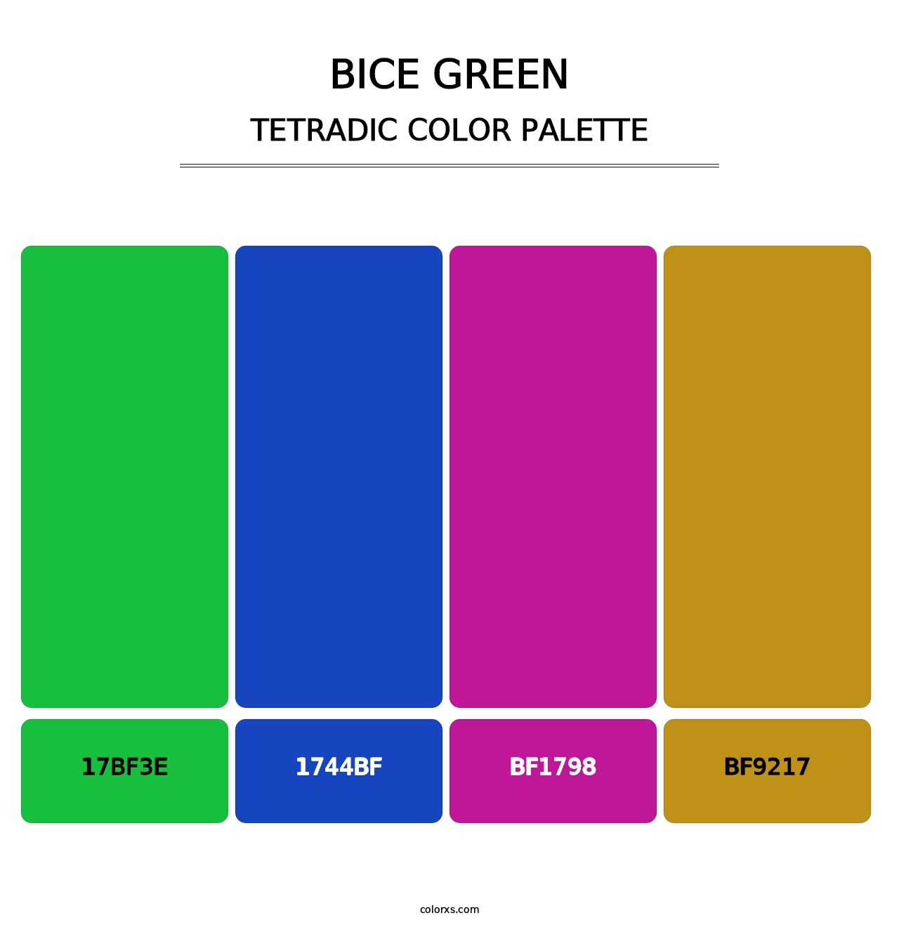 Bice Green - Tetradic Color Palette