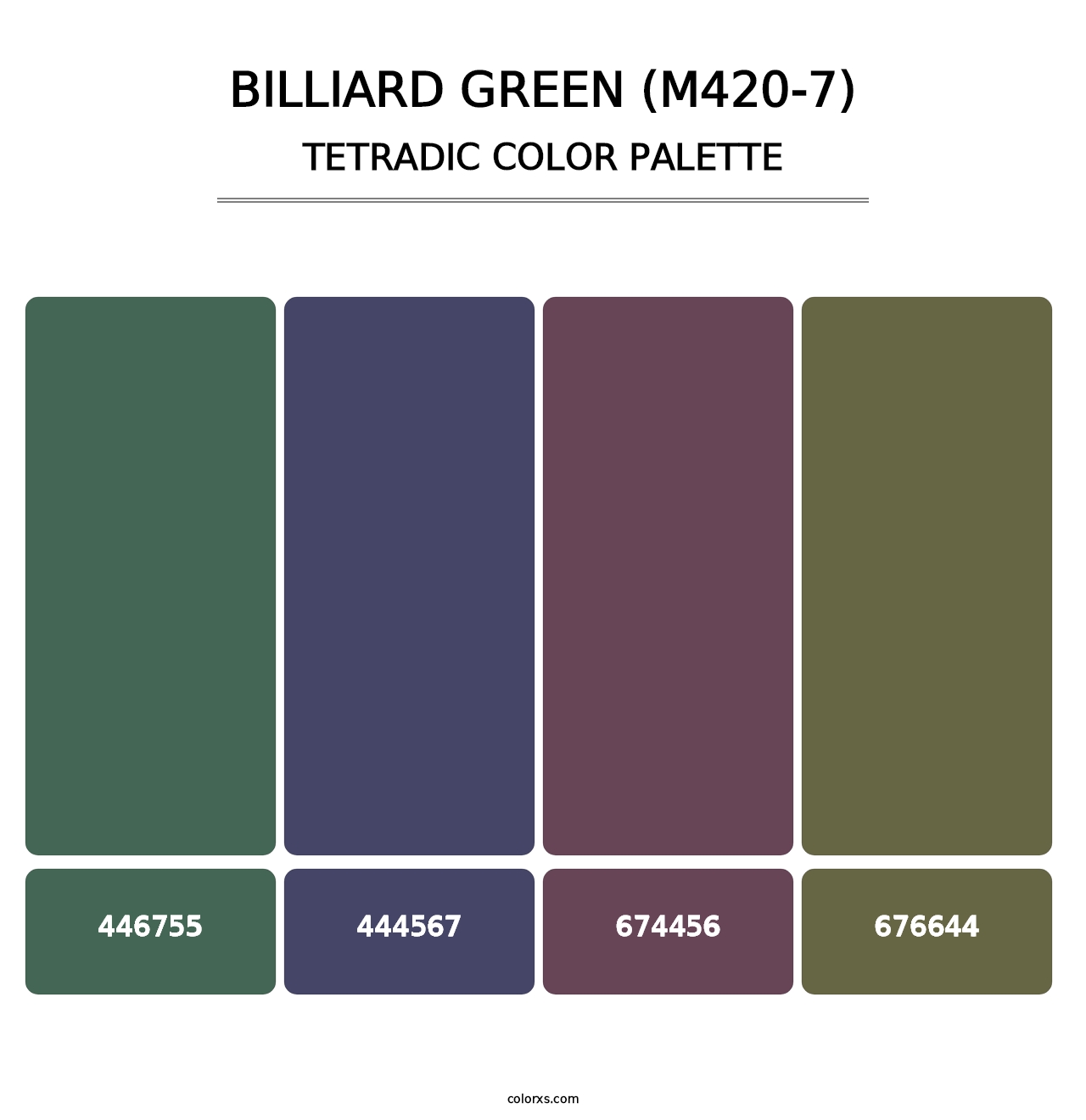 Billiard Green (M420-7) - Tetradic Color Palette