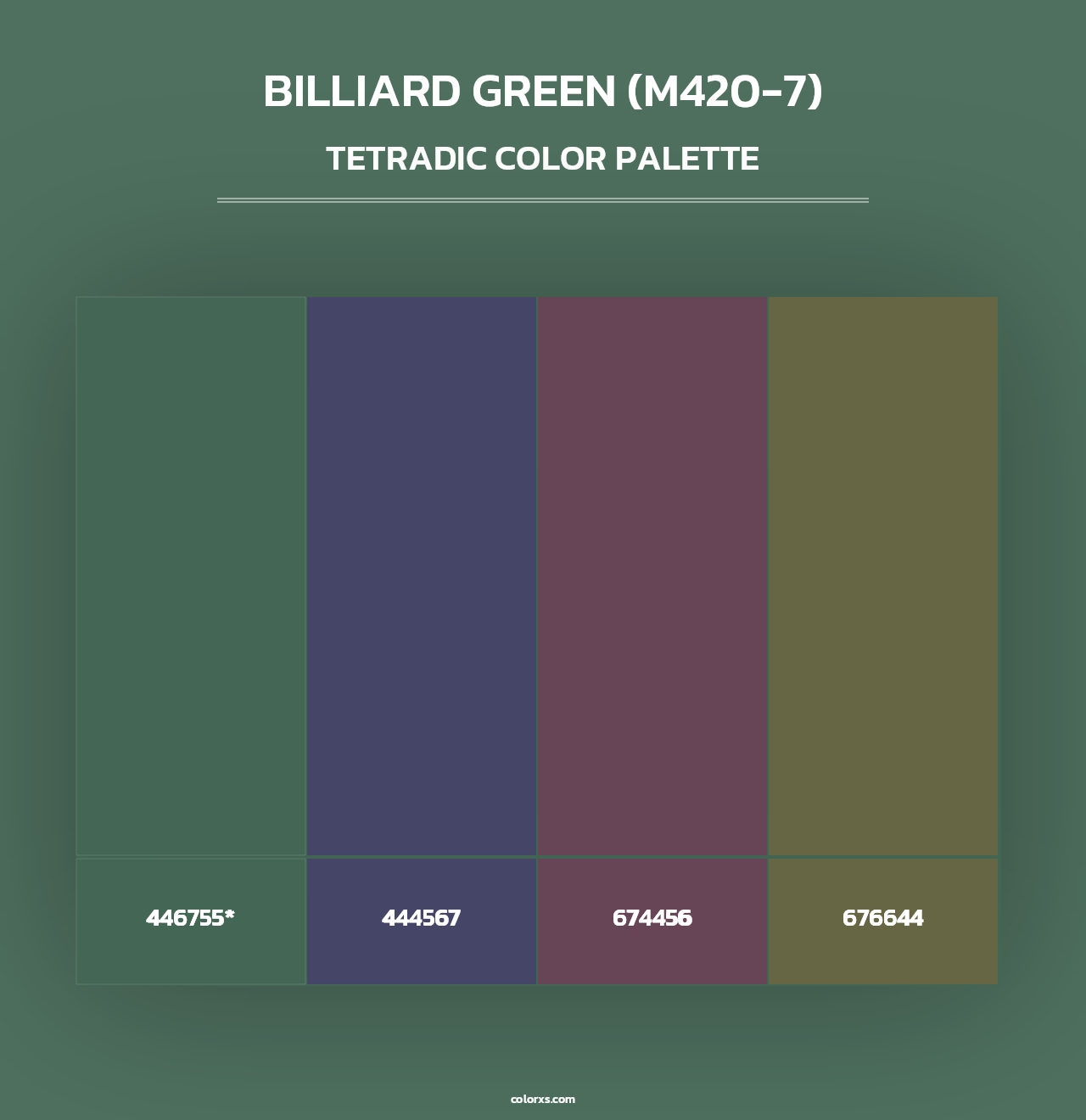Billiard Green (M420-7) - Tetradic Color Palette