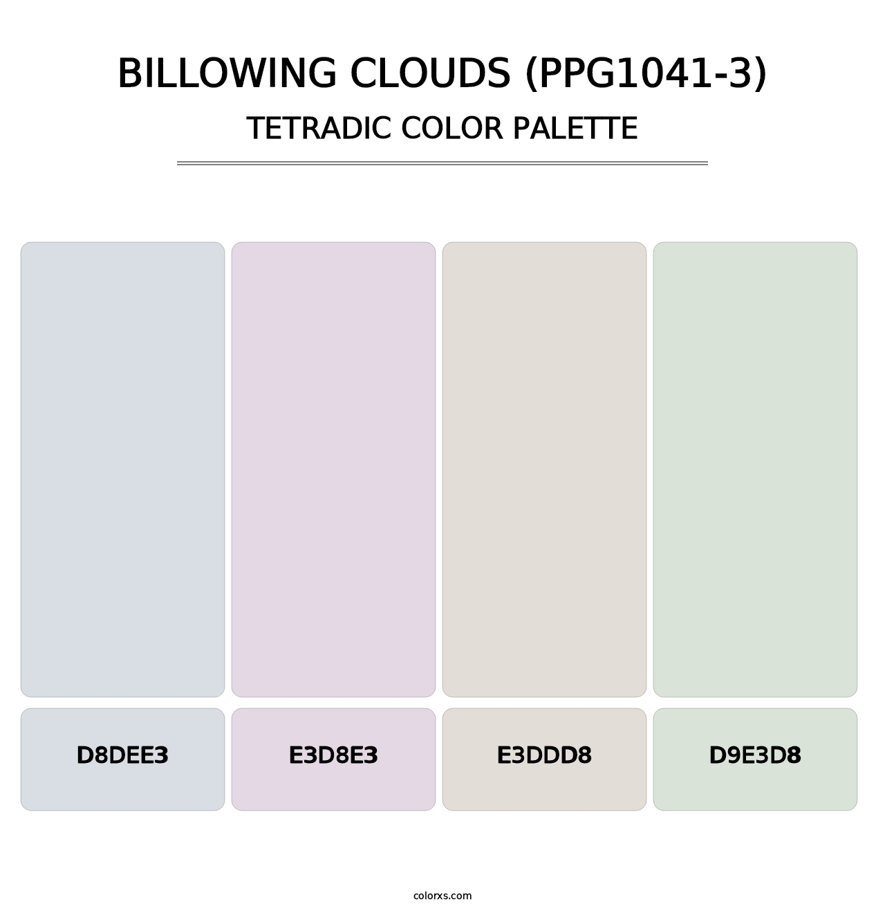 Billowing Clouds (PPG1041-3) - Tetradic Color Palette
