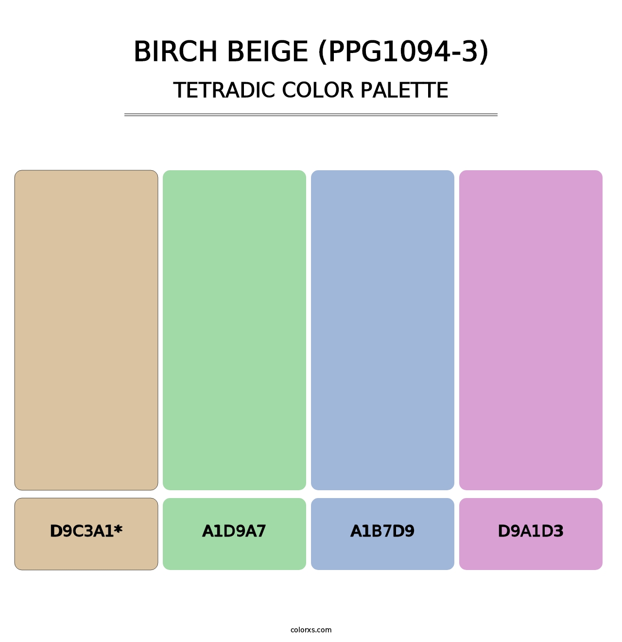 Birch Beige (PPG1094-3) - Tetradic Color Palette