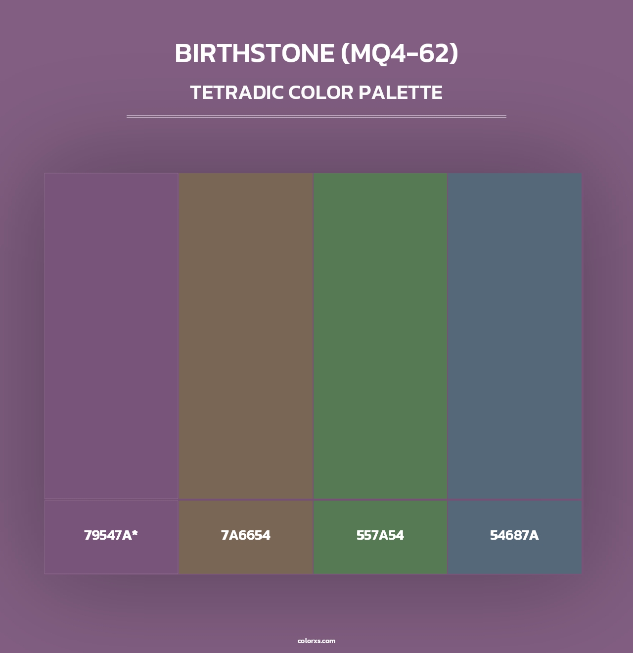 Birthstone (MQ4-62) - Tetradic Color Palette