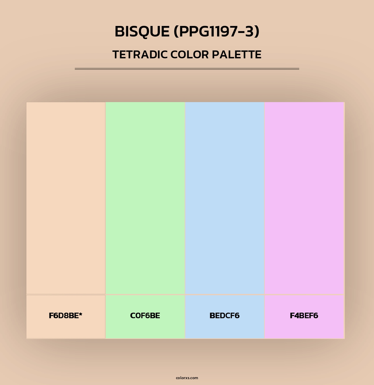 Bisque (PPG1197-3) - Tetradic Color Palette