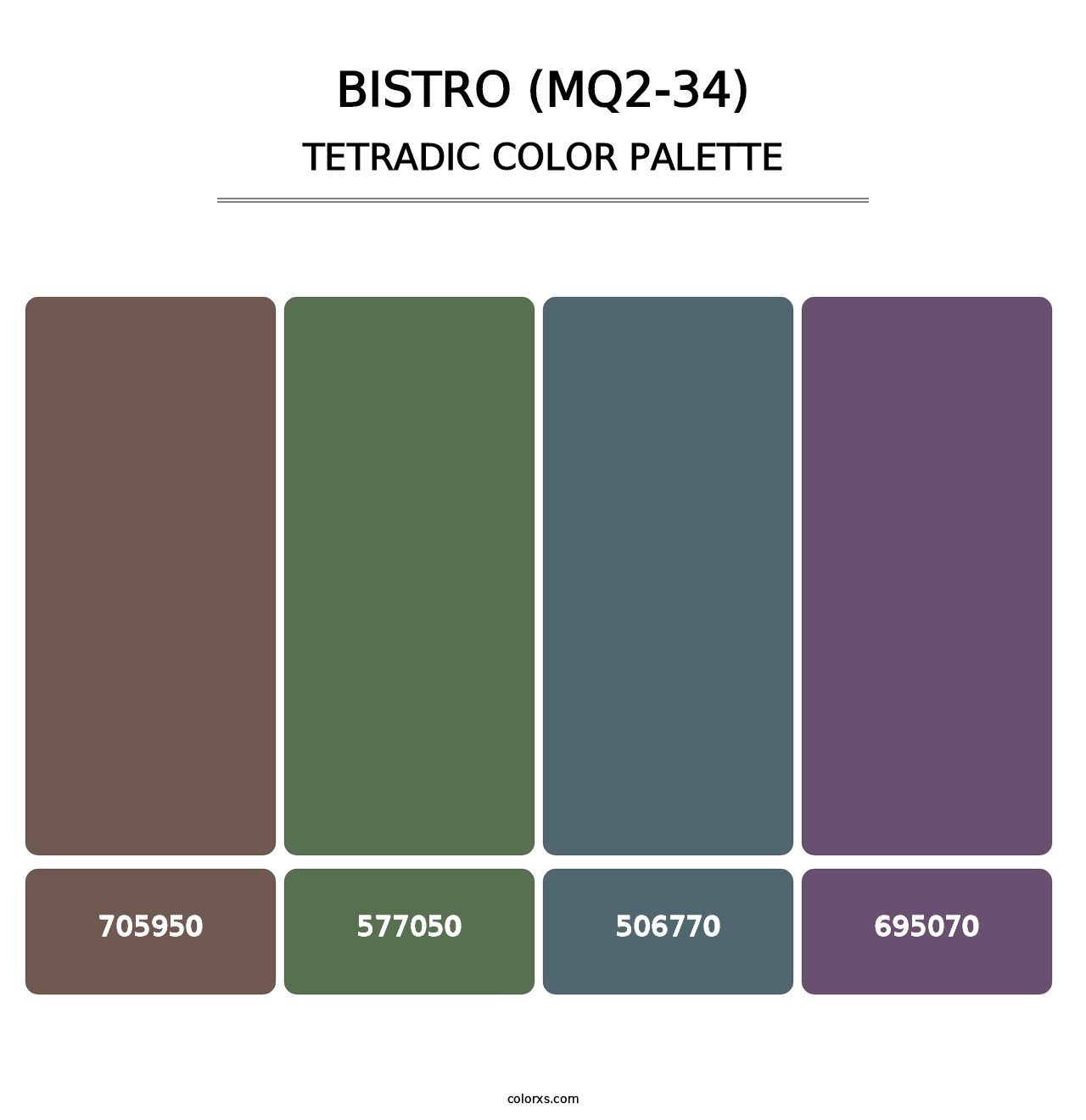 Bistro (MQ2-34) - Tetradic Color Palette
