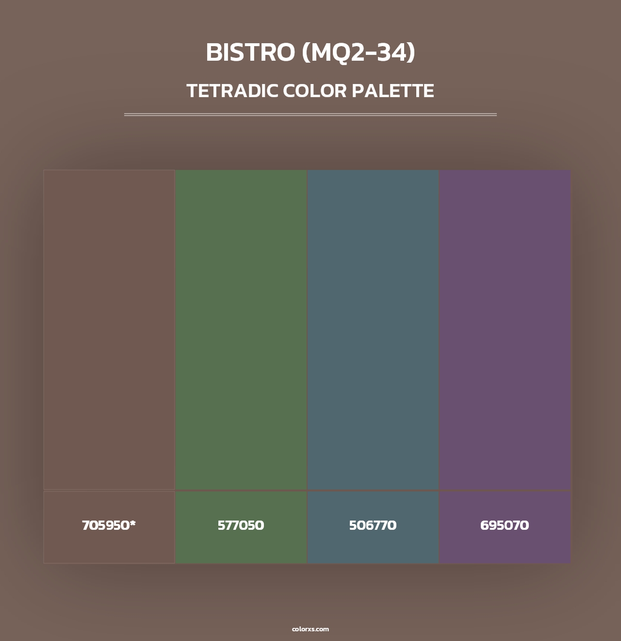 Bistro (MQ2-34) - Tetradic Color Palette