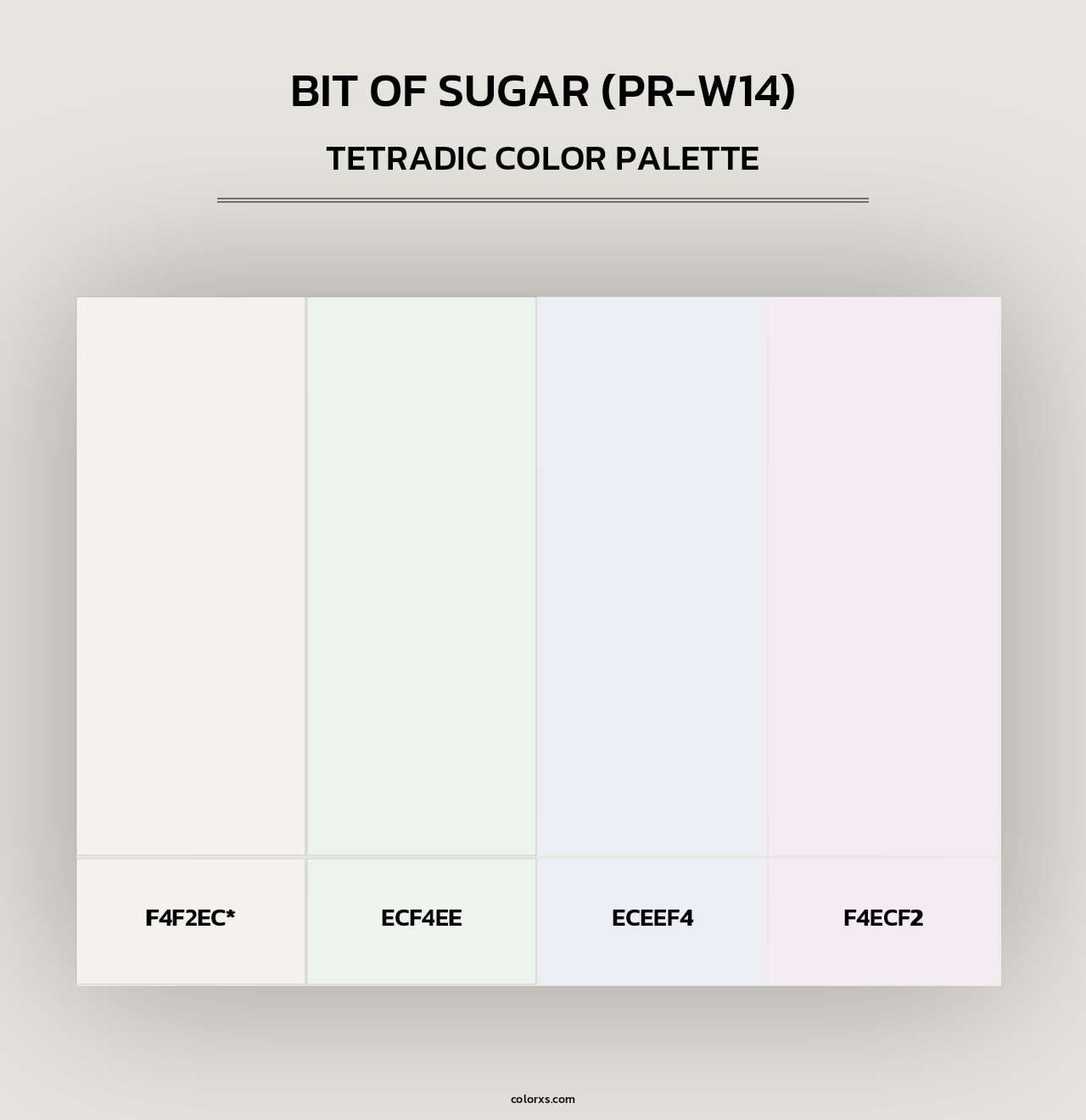 Bit Of Sugar (PR-W14) - Tetradic Color Palette