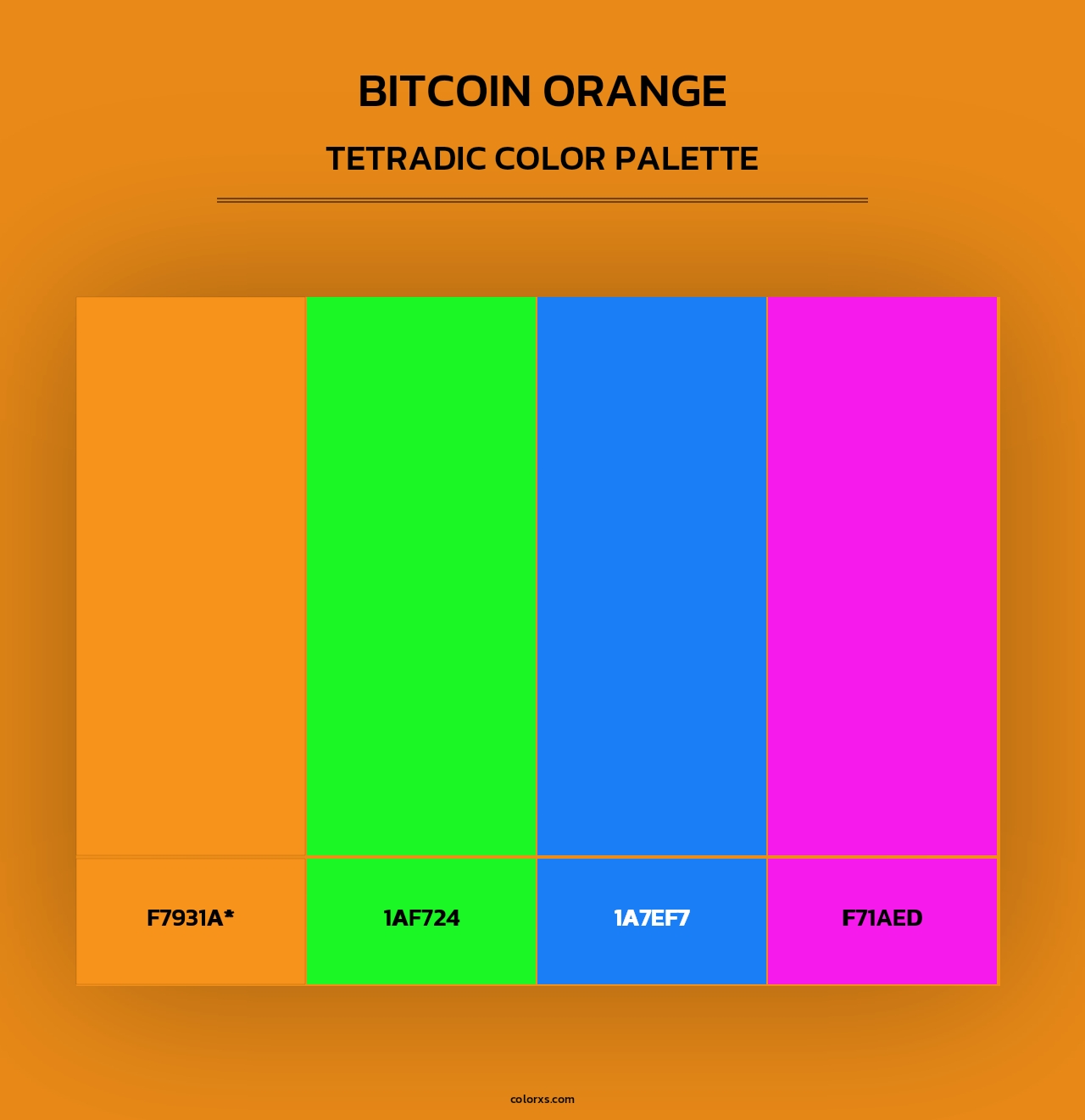 Bitcoin Orange - Tetradic Color Palette