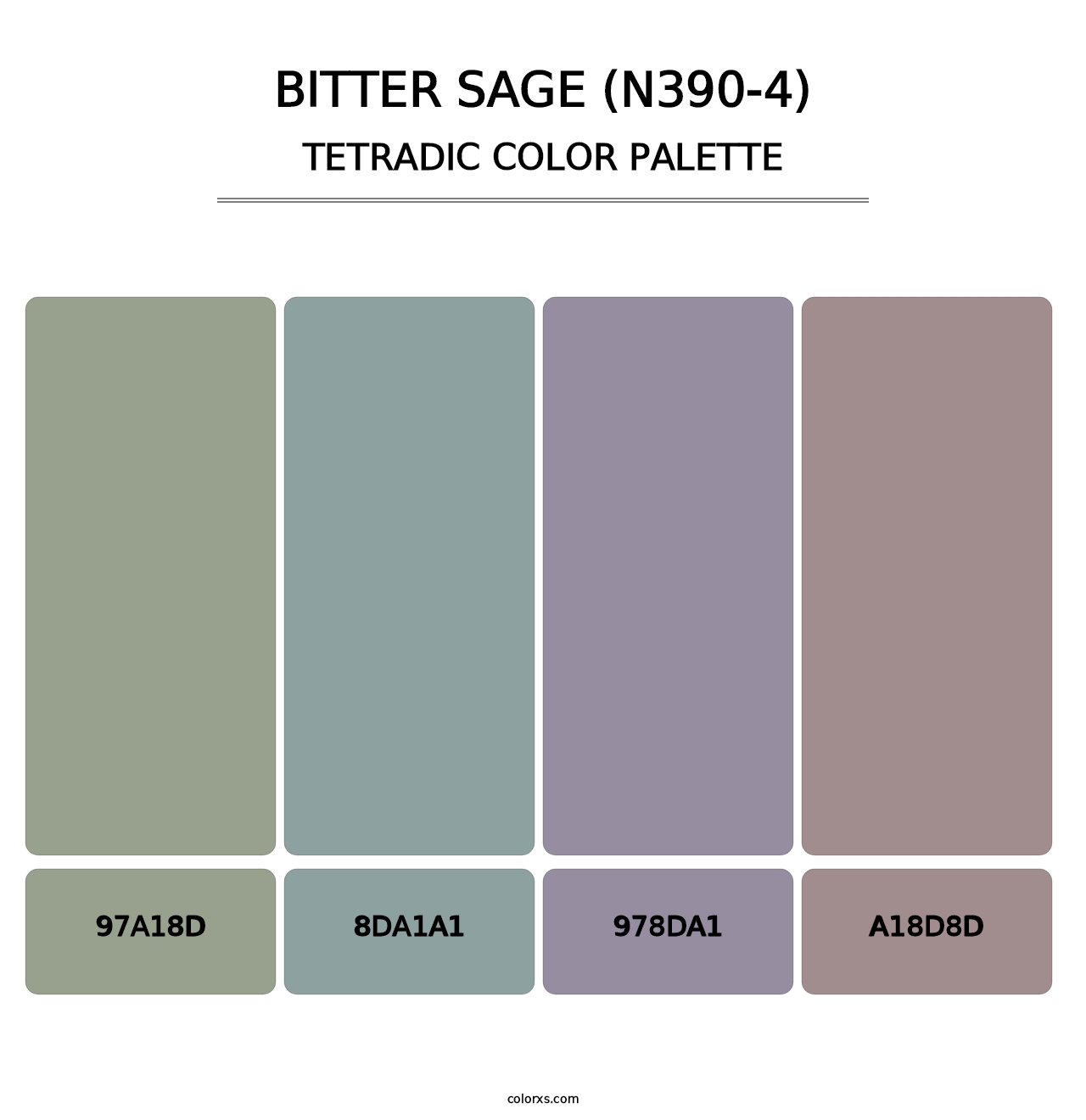 Bitter Sage (N390-4) - Tetradic Color Palette