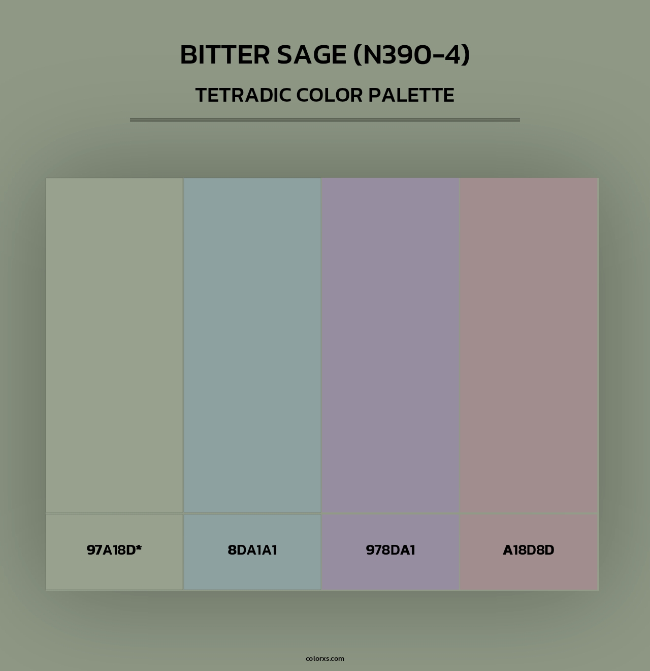 Bitter Sage (N390-4) - Tetradic Color Palette