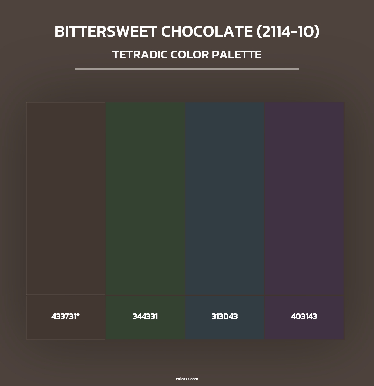 Bittersweet Chocolate (2114-10) - Tetradic Color Palette