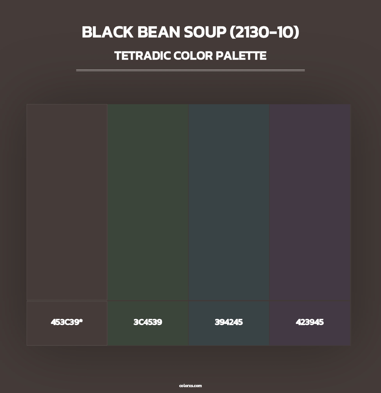 Black Bean Soup (2130-10) - Tetradic Color Palette