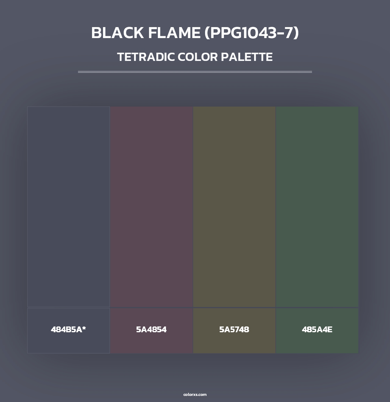 Black Flame (PPG1043-7) - Tetradic Color Palette