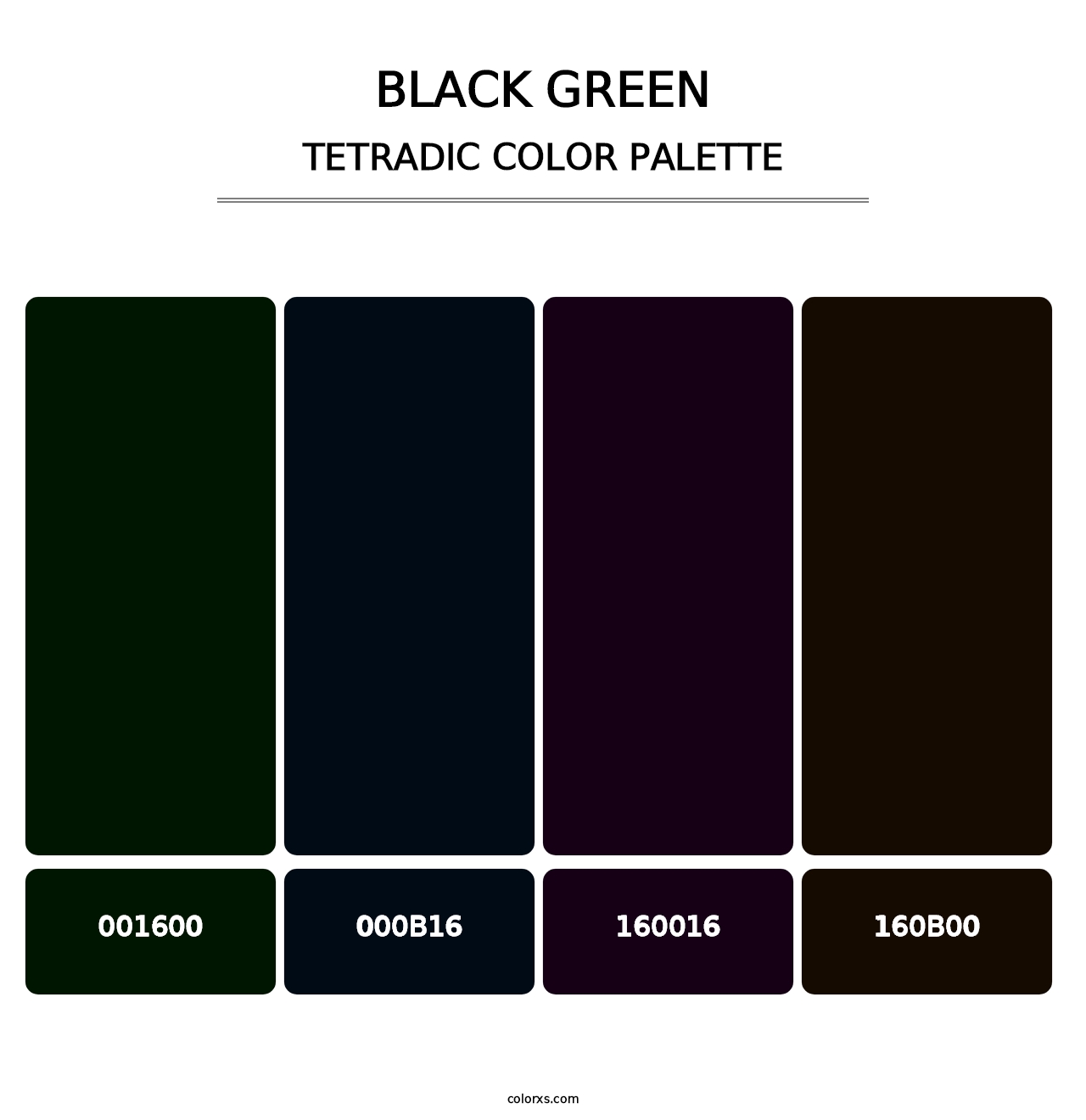 Black Green - Tetradic Color Palette
