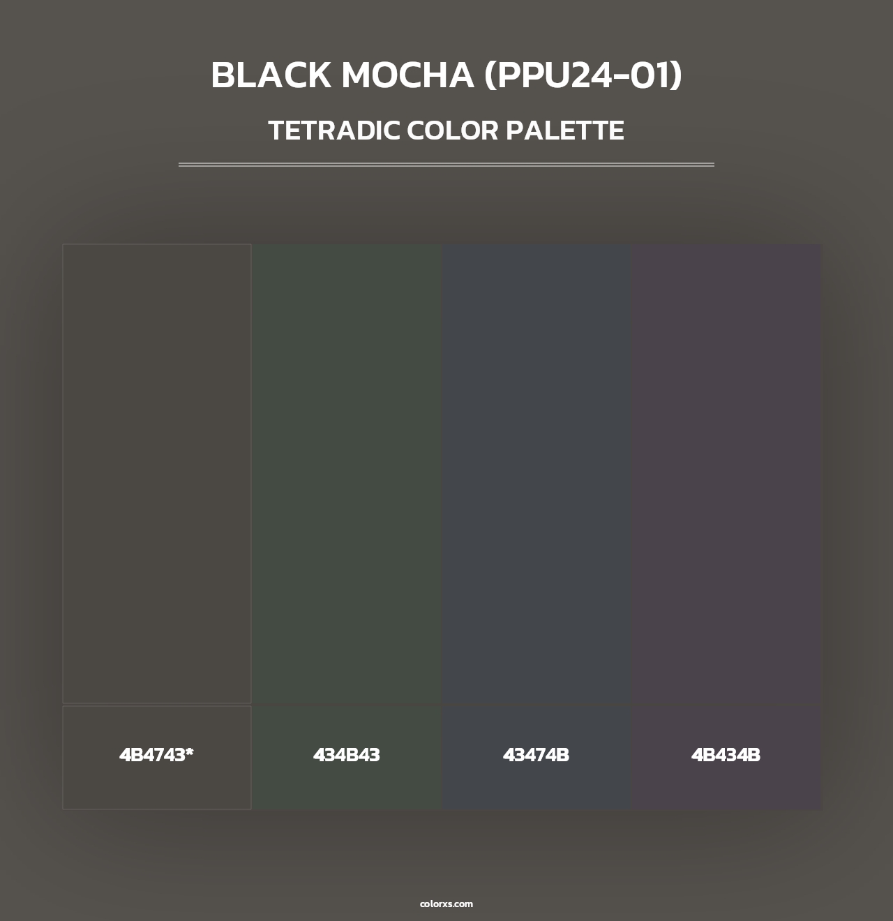 Black Mocha (PPU24-01) - Tetradic Color Palette