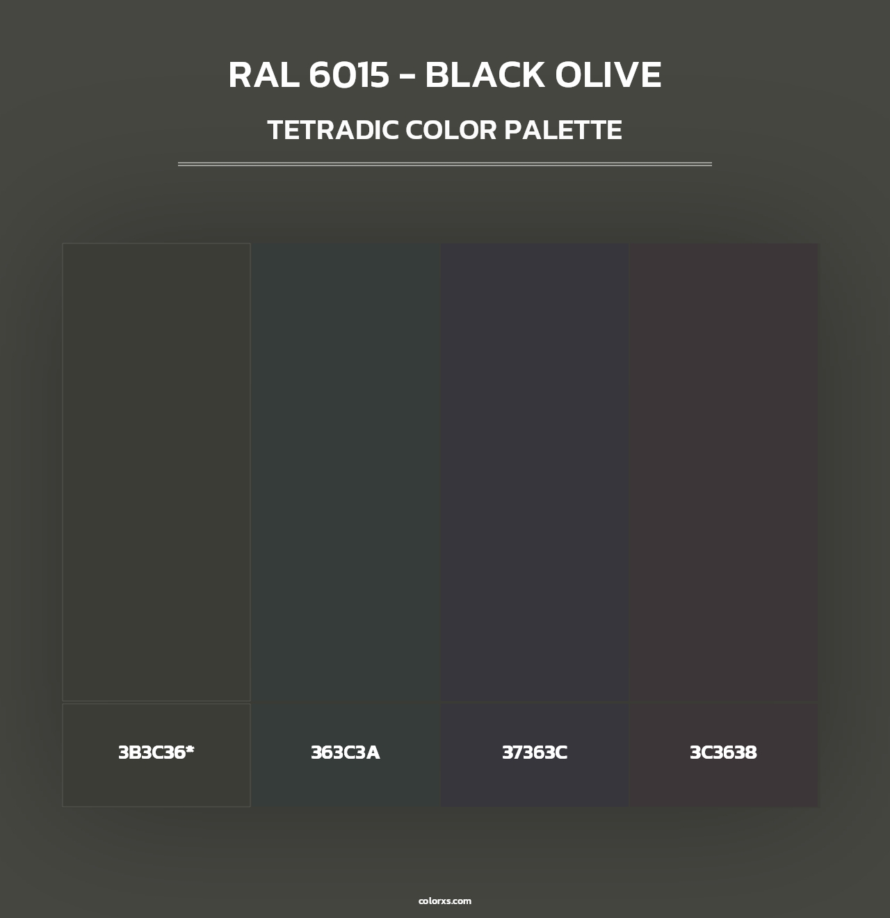 RAL 6015 - Black olive - Tetradic Color Palette