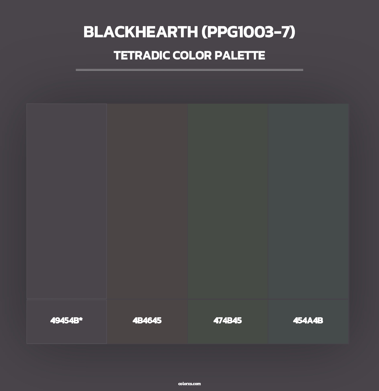 Blackhearth (PPG1003-7) - Tetradic Color Palette