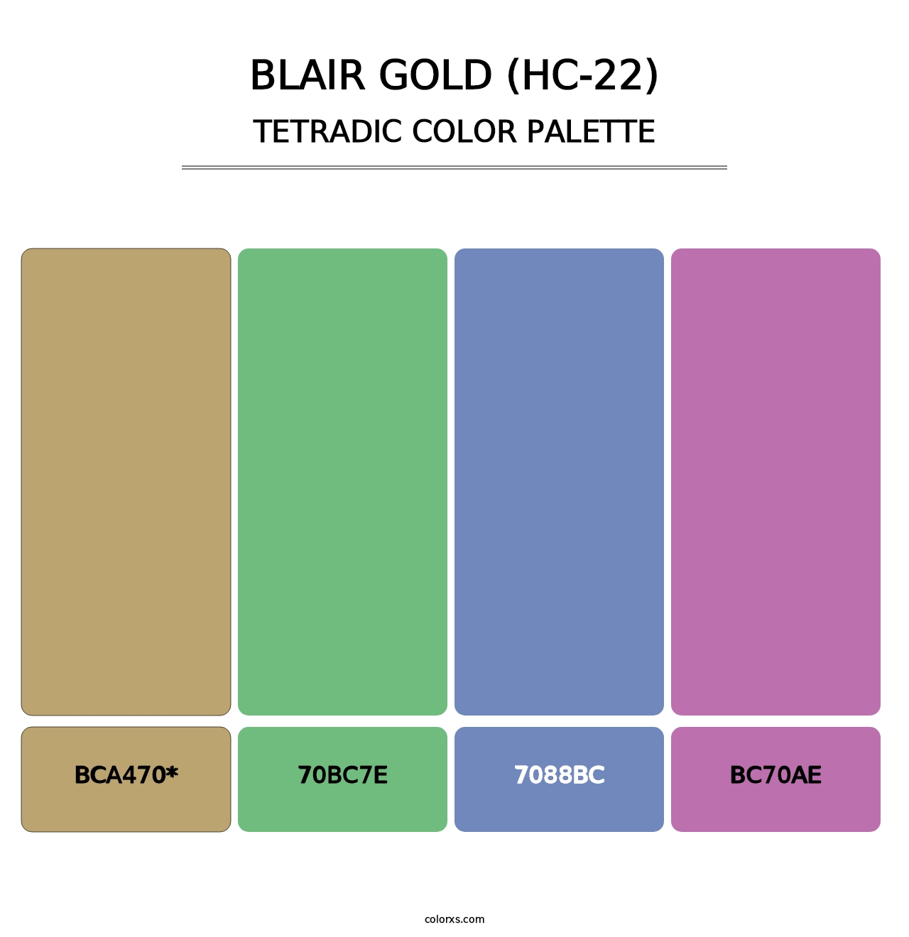 Blair Gold (HC-22) - Tetradic Color Palette