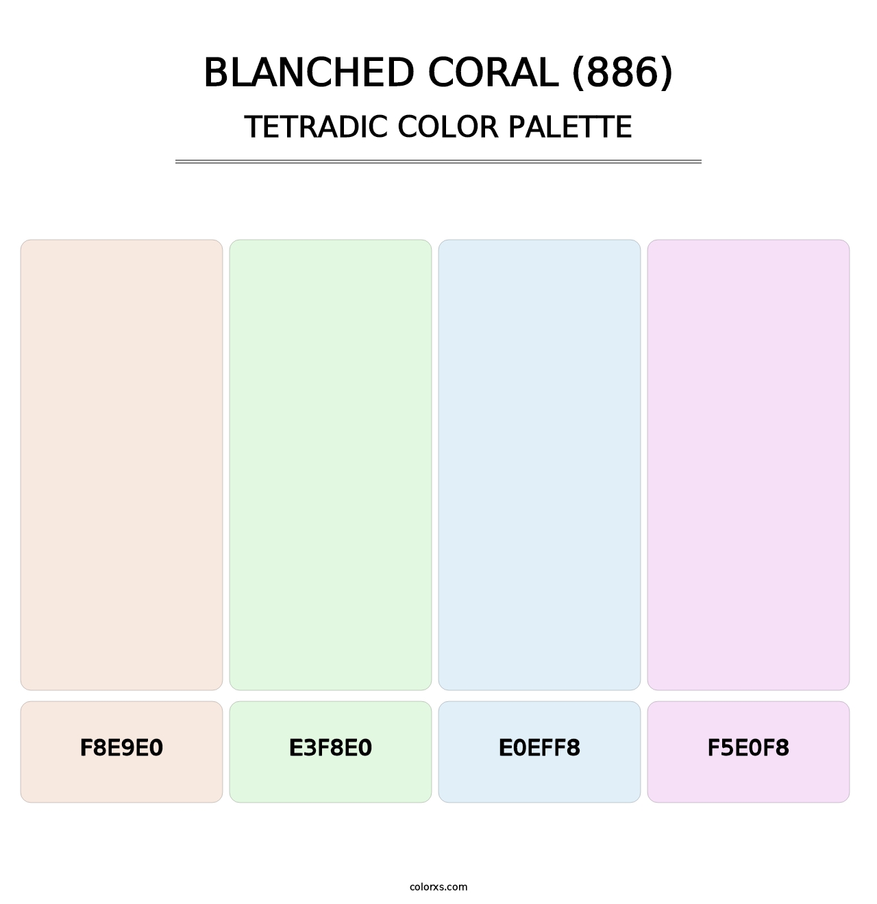 Blanched Coral (886) - Tetradic Color Palette