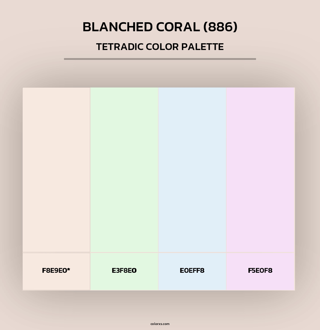 Blanched Coral (886) - Tetradic Color Palette