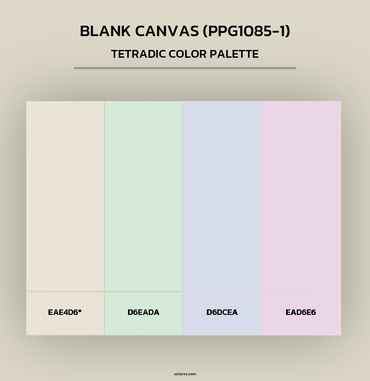 Blank Canvas (PPG1085-1) - Tetradic Color Palette