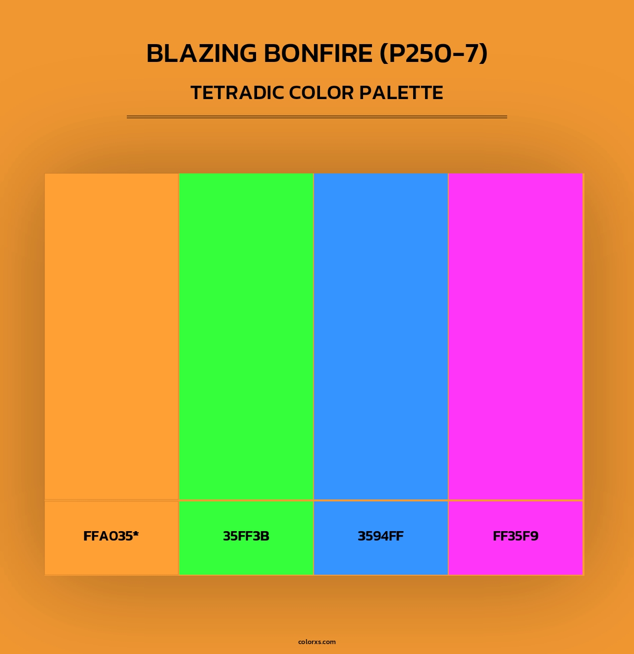 Blazing Bonfire (P250-7) - Tetradic Color Palette