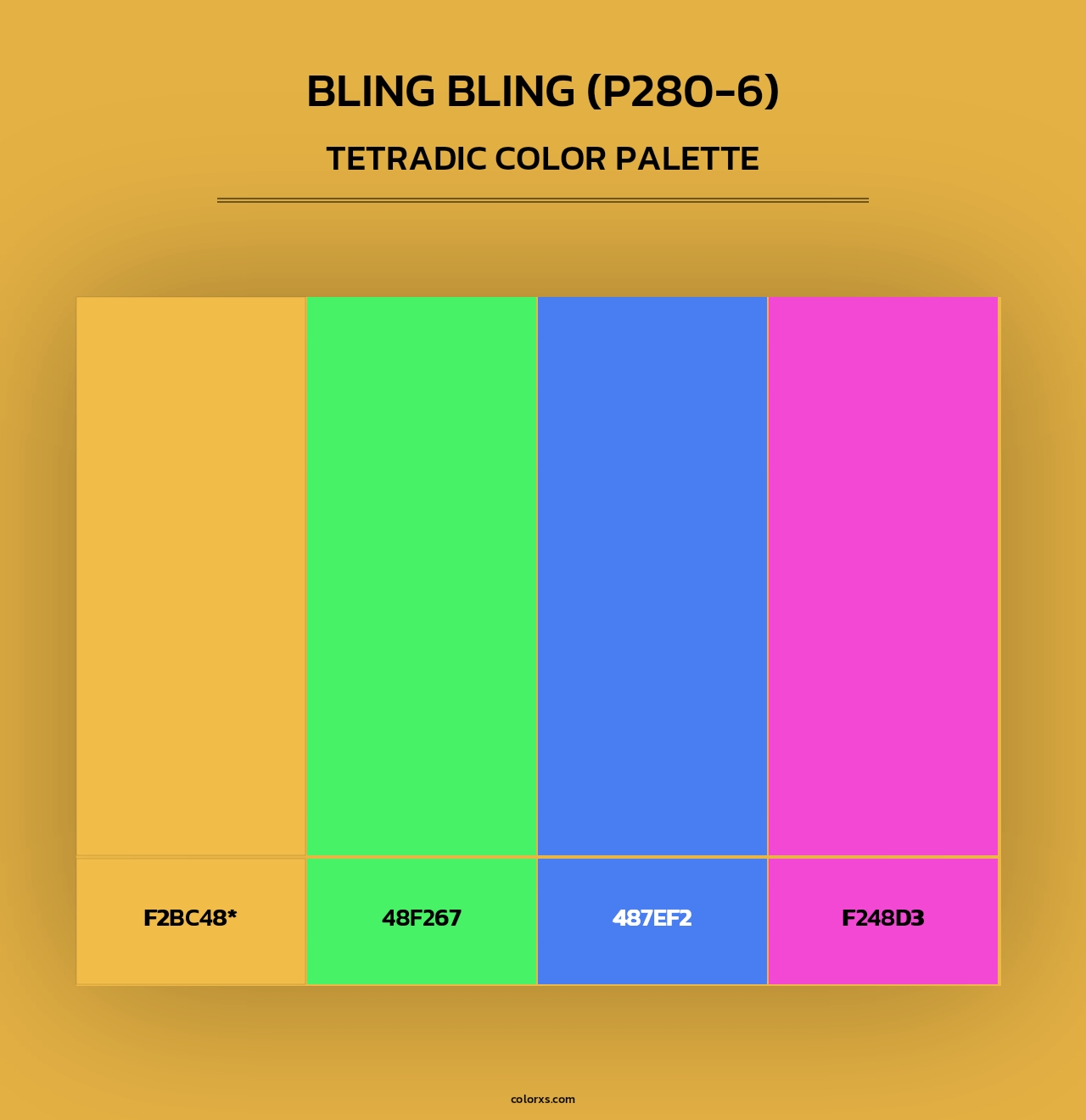 Bling Bling (P280-6) - Tetradic Color Palette