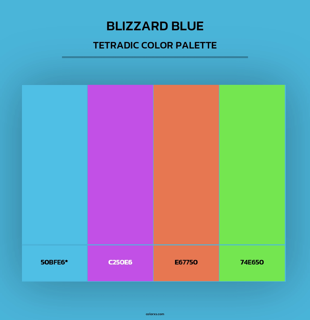 Blizzard Blue - Tetradic Color Palette