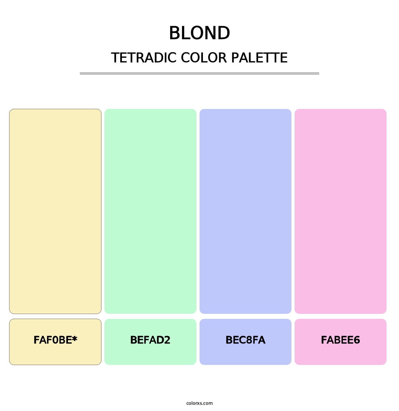 Blond - Tetradic Color Palette