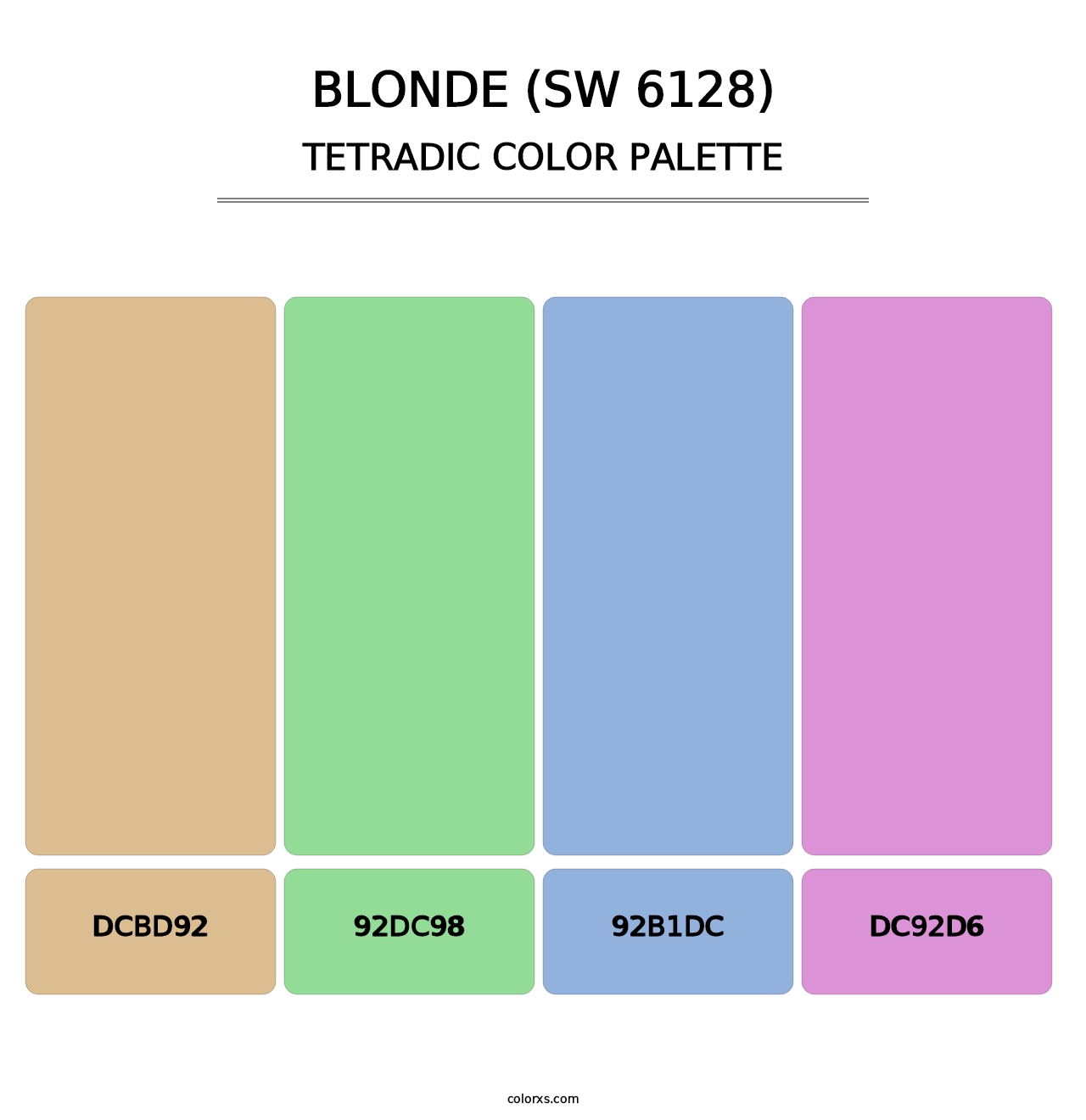 Blonde (SW 6128) - Tetradic Color Palette