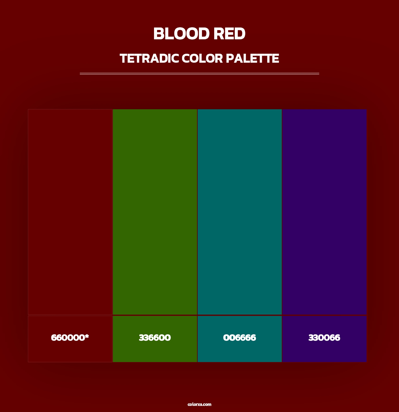 Blood Red - Tetradic Color Palette