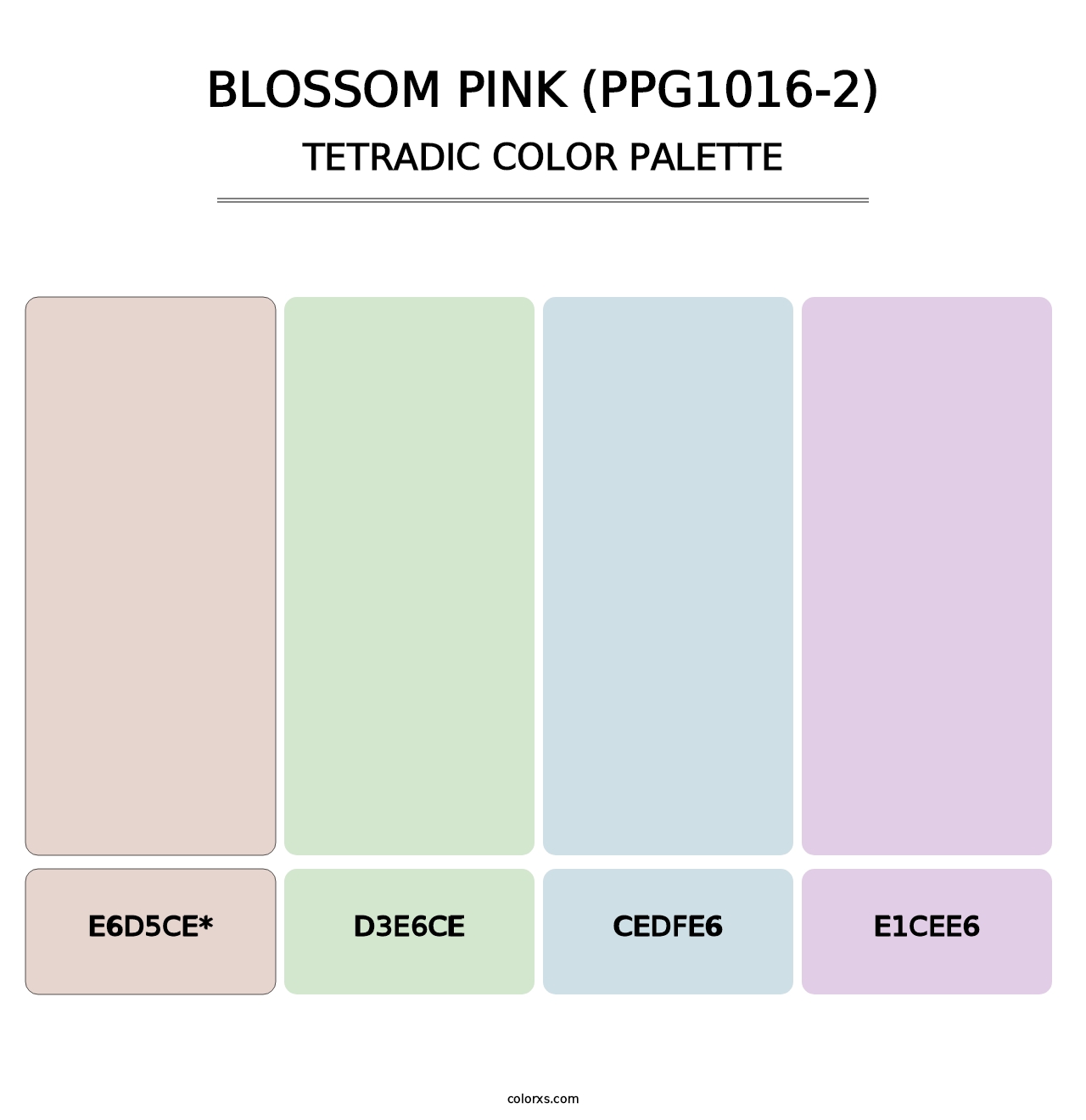 Blossom Pink (PPG1016-2) - Tetradic Color Palette