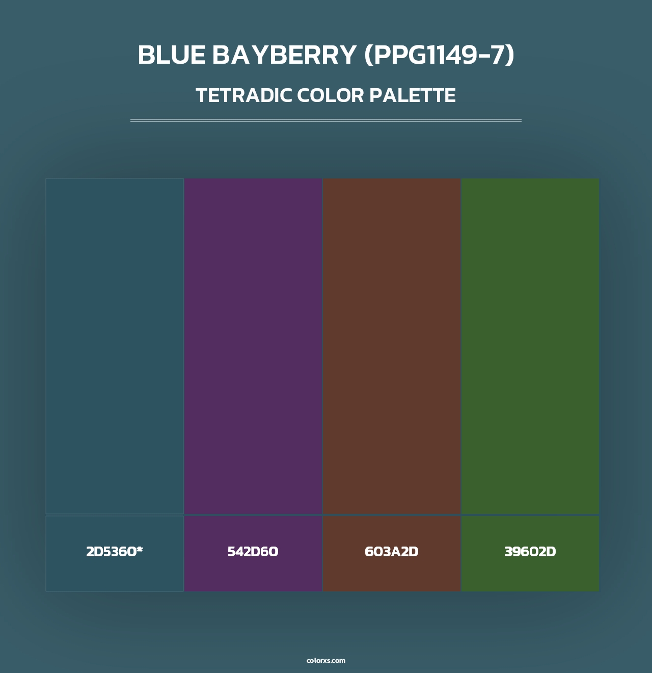 Blue Bayberry (PPG1149-7) - Tetradic Color Palette
