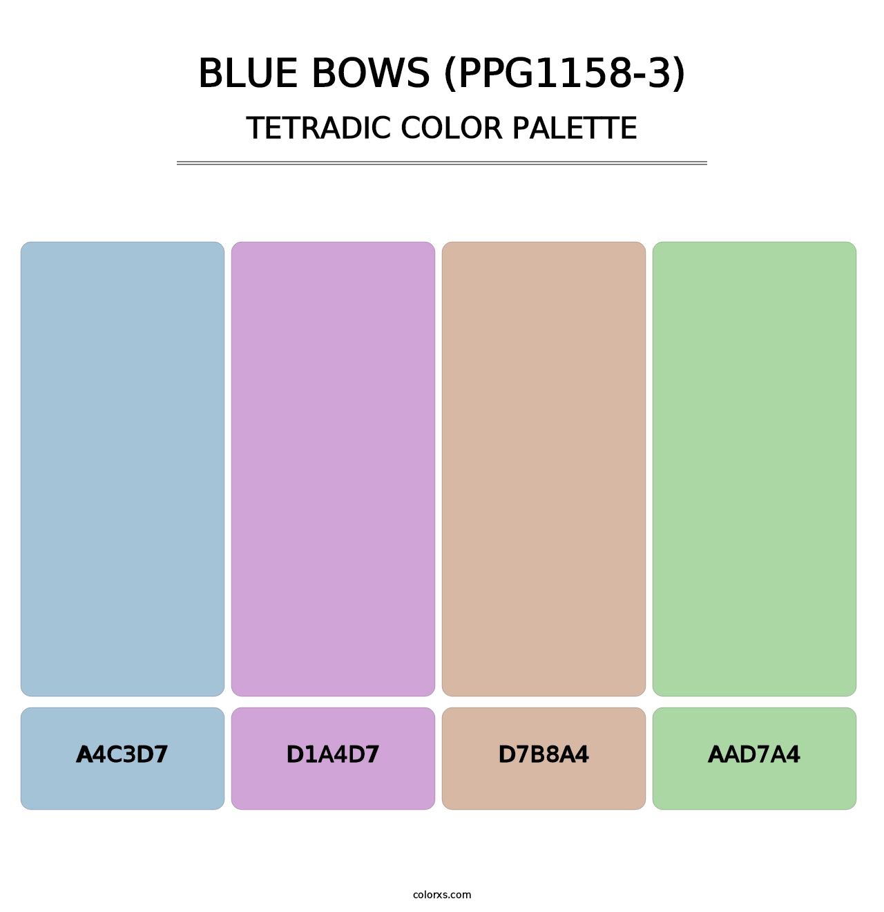 Blue Bows (PPG1158-3) - Tetradic Color Palette