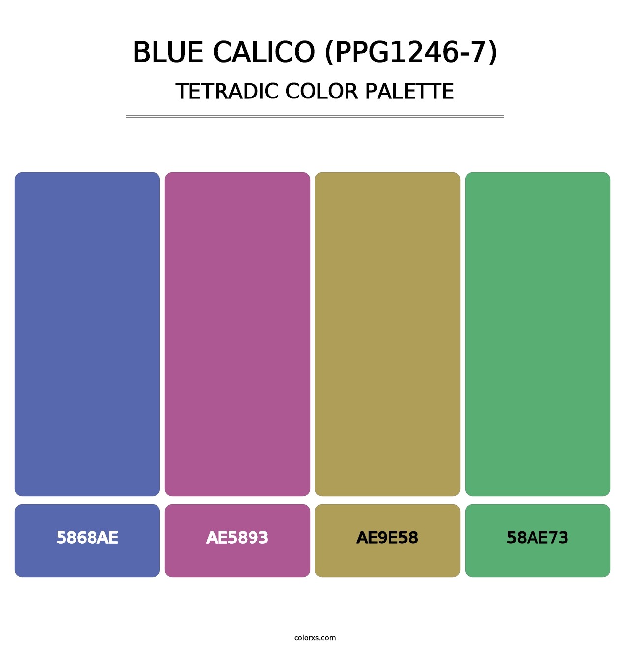 Blue Calico (PPG1246-7) - Tetradic Color Palette