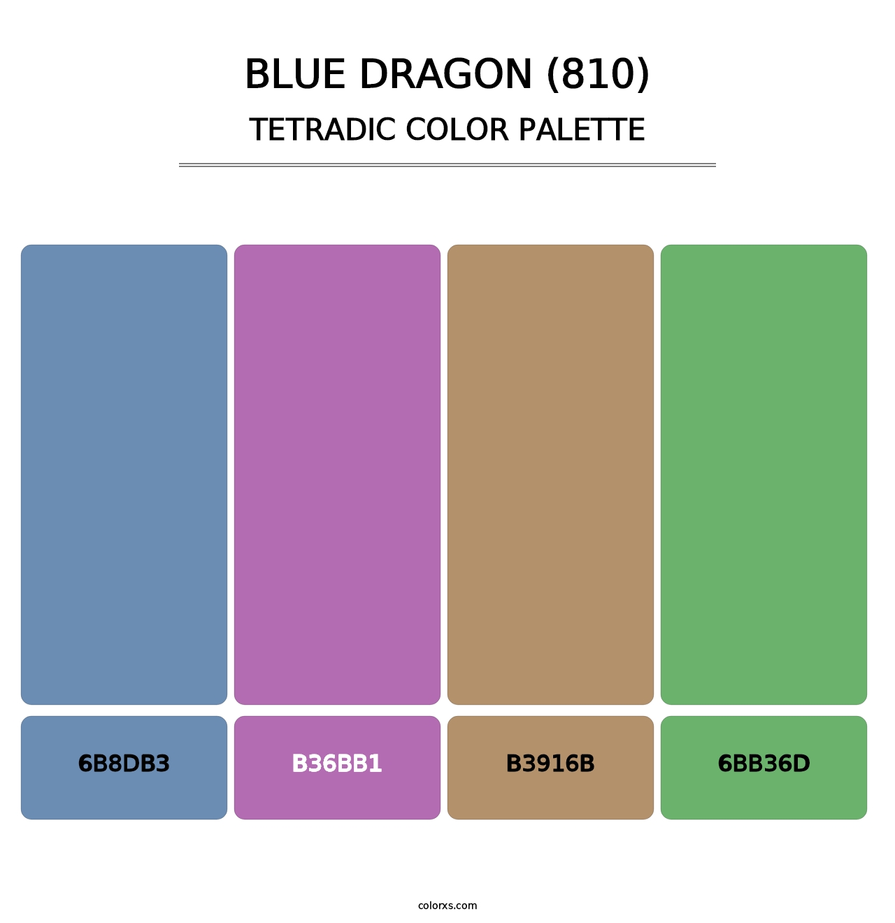 Blue Dragon (810) - Tetradic Color Palette