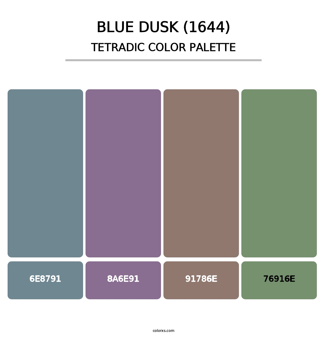 Blue Dusk (1644) - Tetradic Color Palette