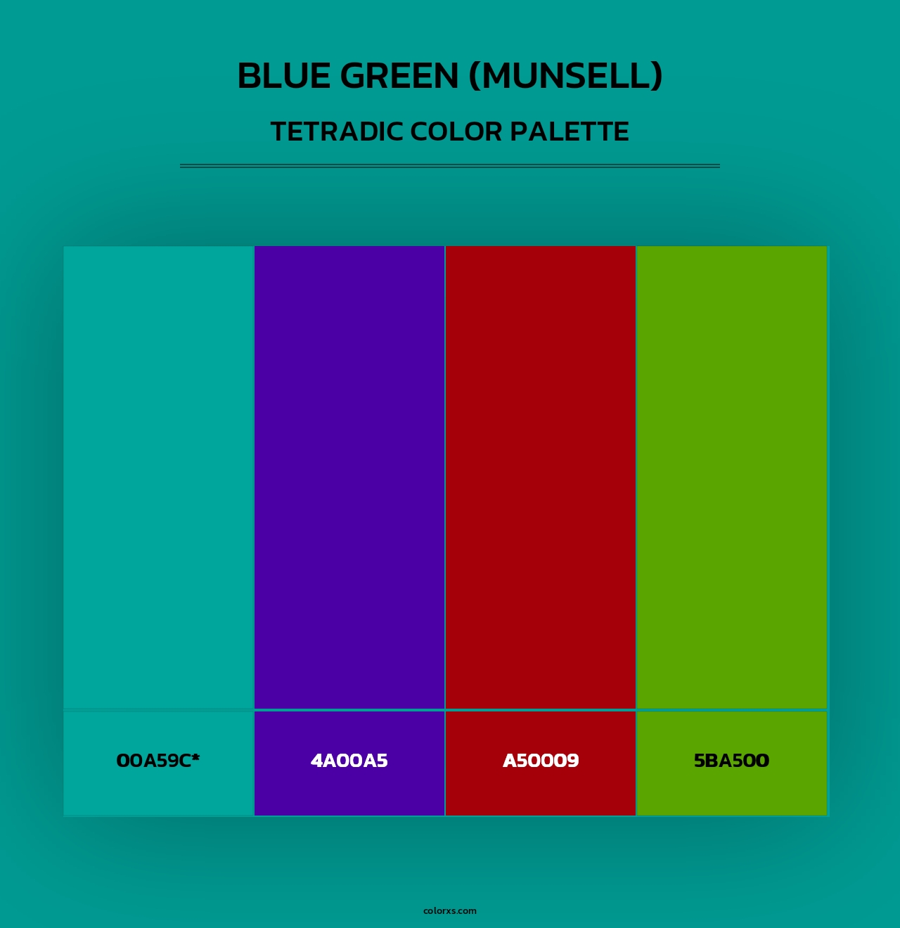 Blue Green (Munsell) - Tetradic Color Palette