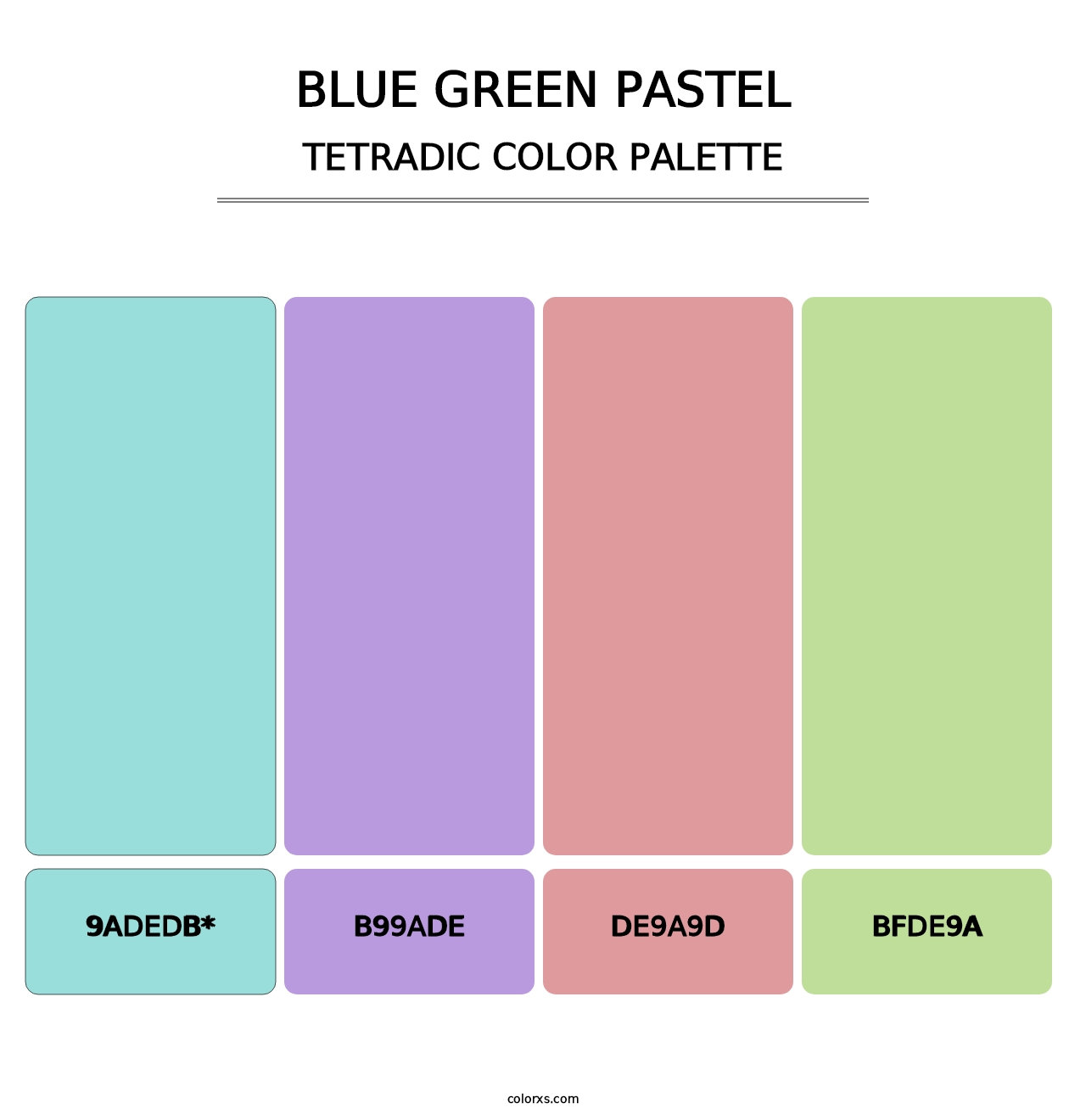 Blue Green Pastel - Tetradic Color Palette