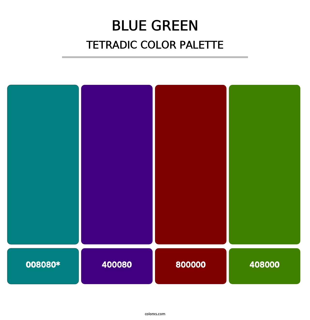 Blue Green - Tetradic Color Palette