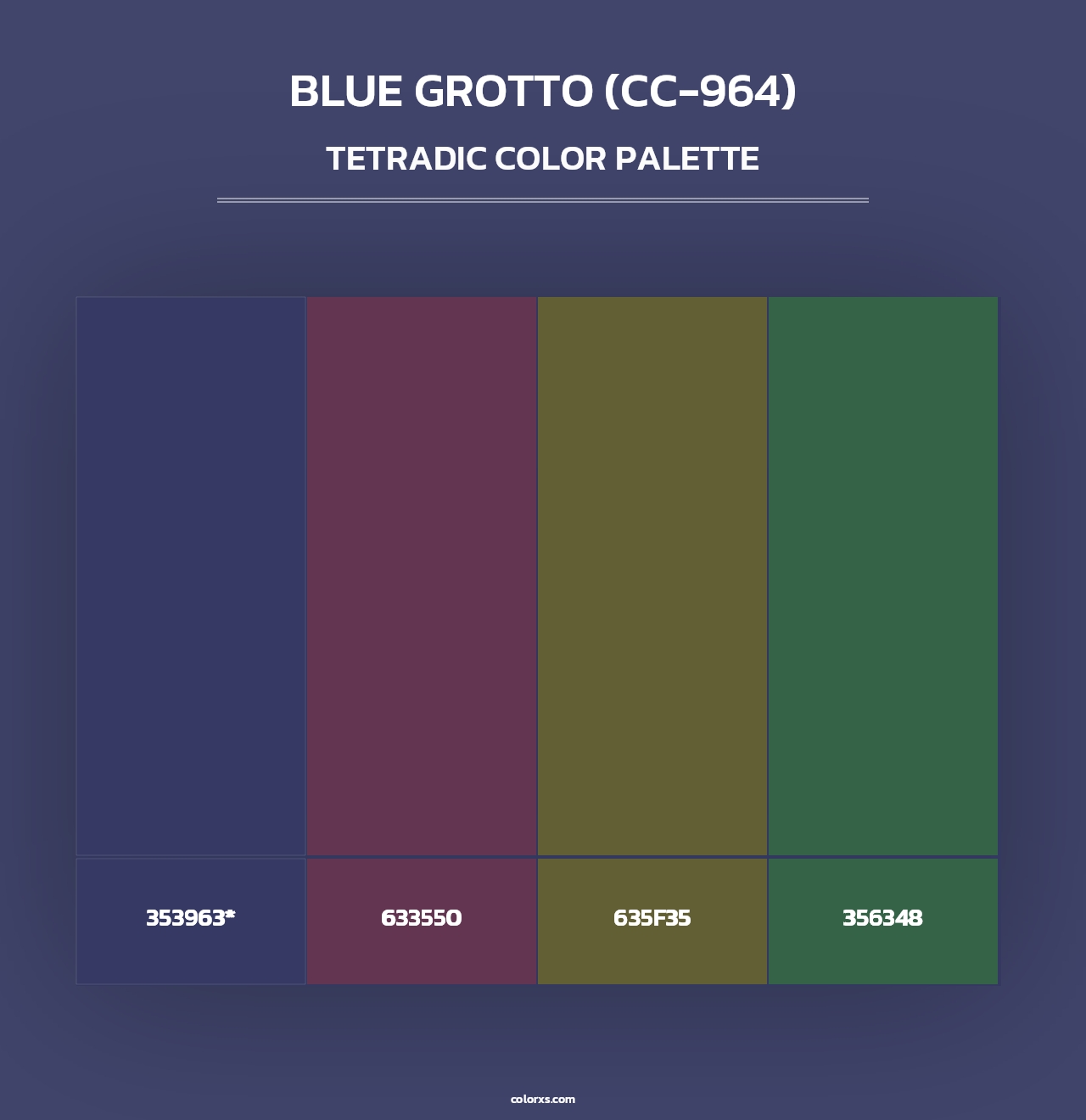 Blue Grotto (CC-964) - Tetradic Color Palette